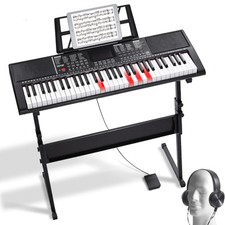 61 Key Digital Keyboard Piano Electric Portable with Adjustable Stand