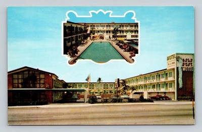 Gold Dust Motel Miami Florida Chrome Postcard US Route 1 Biscayne Blvd Pool