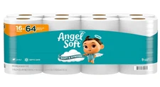 Angel Soft Toilet Paper, 16 Mega Rolls = 64 Regular Rolls, Soft and Strong Toile