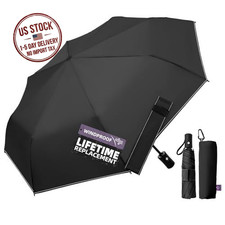 Travel Windproof Umbrella for rain Compact Small size QuickDry 1-Black