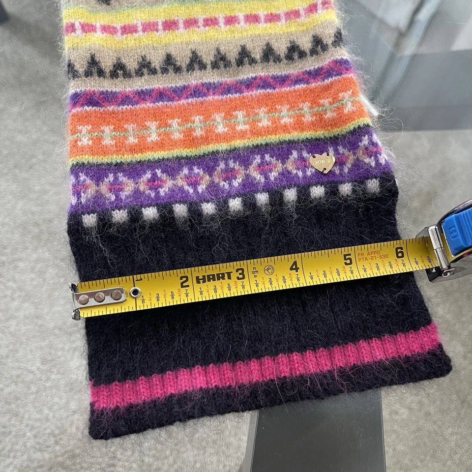 Cachecol Juicy Couture Y2K rosa preto logotipo charme mistura de angores macia listrado - Imagem 4 de 4