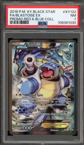 Pokemon Blastoise EX Red & Blue Coll. Black Star Full Art Promo XY122 PSA 7