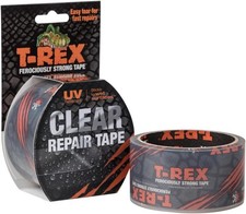 T-REX Ferociously Strong Repair Tape, Sticks to Wet Surfaces, 9 yards, Clear