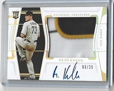Reiss Knehr 2022 Panini National Treasures Holo Gold On Card Auto RC 3/25 Padres