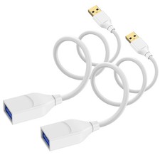 USB Extension Cable White,2 Pack 6FT Type A Male to Female 6FT, White
