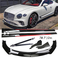 Front Bumper Lip Splitter Glossy Black Red Body Kit Side For Bentley Continental Front Bumper Lip Splitter Glossy Black Red Body Kit Side For Bentley Continental