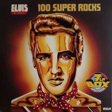 LP-BOX Elvis Presley 100 Super Rocks ORANGE LABEL / HARDCOVER BOX NEAR MINT