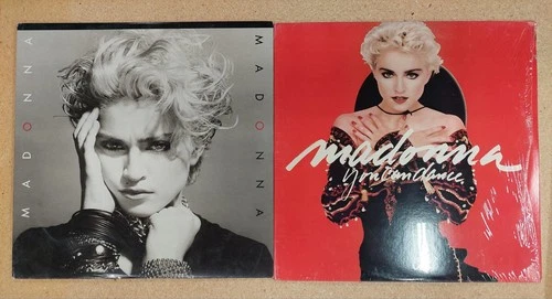 LOT 2 VINTAGE 80s MADONNA LP RECORD MADONNA S/T AND VOGUE 12'' SINGLE VG