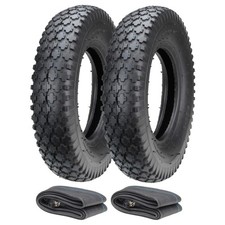 2 Stück 4.80/4.00-8 Zoll Reifen + Schlauch f...