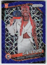 2025 Panini Prizm WNBA #150 Saniya Rivers Blue Velocity Prizms