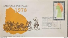 KV)1978 URUGUAY, FIRST DAY OF ISSUE COMMEMORATIVE COVER OF POSTAL EMISSIONS AND