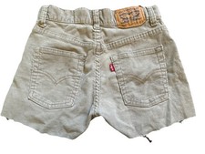 Levis 512 Cut Off Sage Green Shorts Size 12 Kids Youth Girls Corduroy