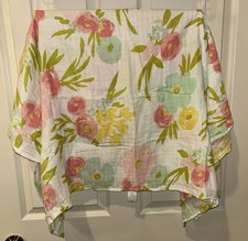 Cloud Island Muslin Baby Swaddle Blanket Floral Print Lightweight Soft 46x49