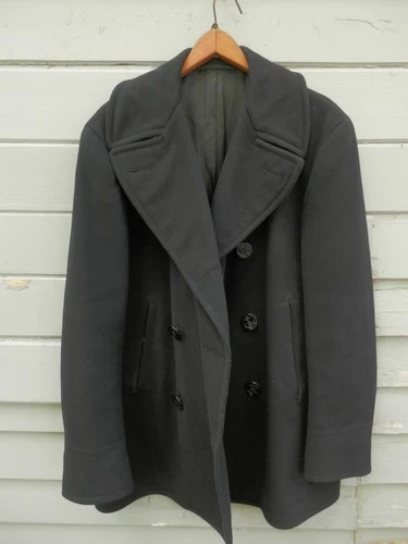 Vtg 60s US Navy Pea Coat Men's 38 R Wool Jacket DA-36-243-QM(CTM) 10463-C-61 USA