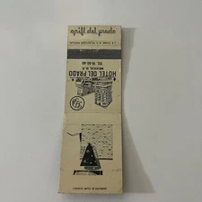 Hotel Del Prado Grill Del Prado Mexico Vintage Matchbook Cover TMB42-1