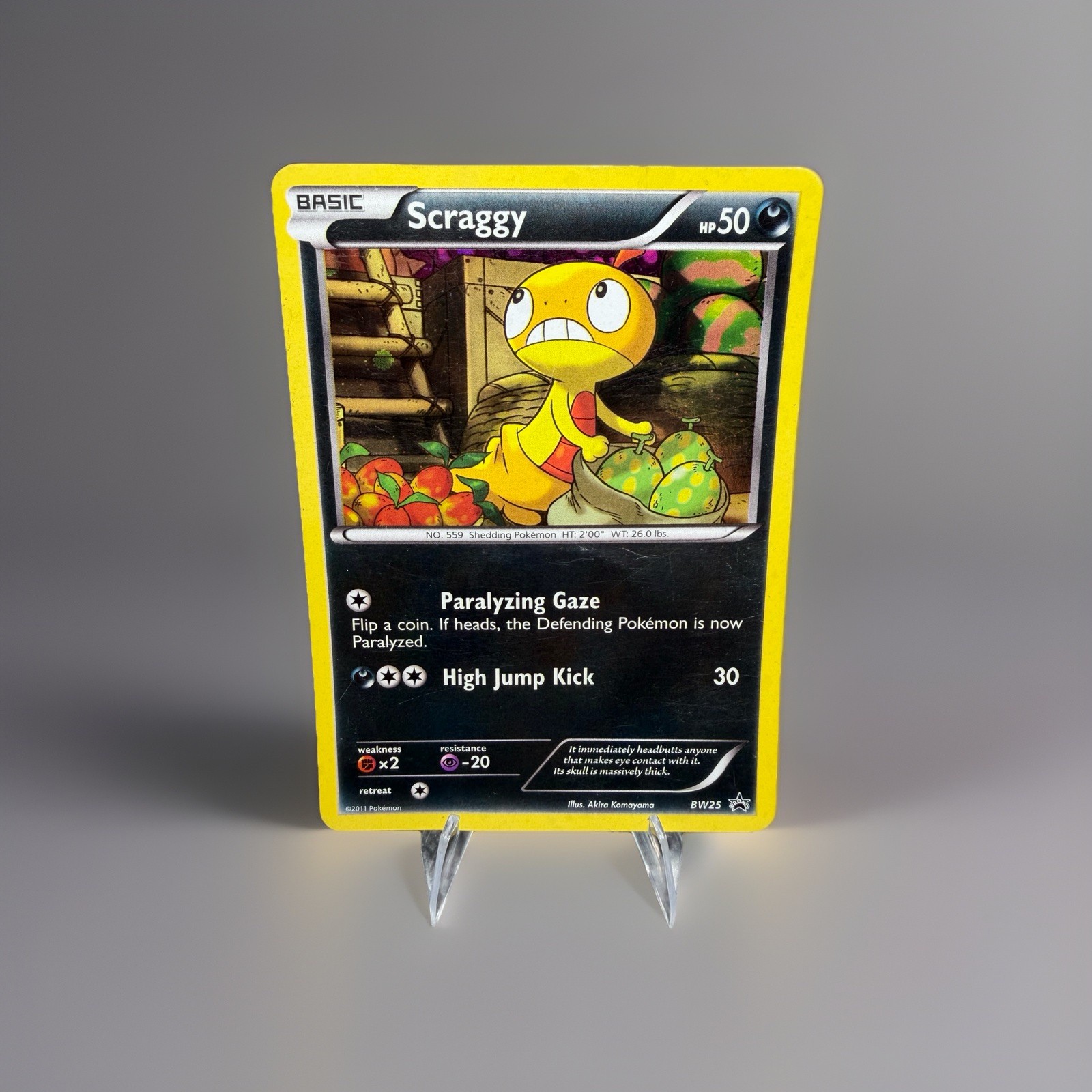 Pokémon Scraggy Black Star Cosmos Holo Promo BW25 50 HP READ DISC