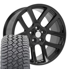 Dg51 22x10 Black Rims 28545r22 At2 Tires Set Fits Ram 1500