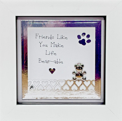 Teddybär Liebhaber Plakette - Freundschaft - Beste Freundin Zitat 4x4 Schattenbox