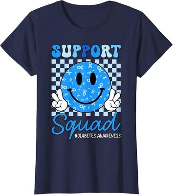 November We Wear Blue Diabetes Awareness Squad Ladies' Crewneck T-Shirt
