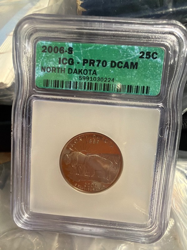 2006-S North Dakota State Quarter 25C Proof  ICG PR70 DCAM Uncirculated