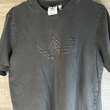 Adidas Originals Trefoil Logo T-Shirt Black Men s XL Monogram Graphic Cotton Tee