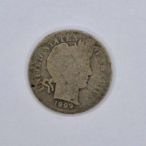 1899-S Barber Dime 10C Silver Key Date Coin Circulated Free Shipping #SA22