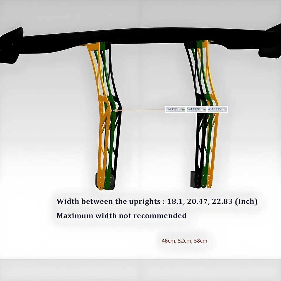  Universal 55inch GT Racing Spoiler Chassis Mount Wing ABS Adjustable GT Spoiler - Image 3 of 4