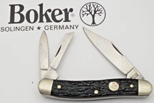 Vintage BOKER SOLINGEN GERMANY Whittler Knife Jigged Black - Solid Used Knife