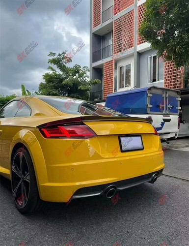 Gloss Black/Forged/Carbon Fiber Rear Spoiler Wing For Audi TT TTS TTRS Coupe 16+ - Picture 11 of 23