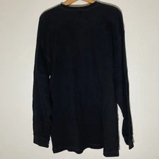 Champs Sports Men XL Black Thermal Waffle Knit Top Long Sleeve CrewNeck Gorpcore