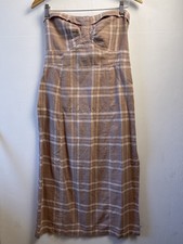 Free People Life Like This Plaid Strapless Dress Size Medium NWT