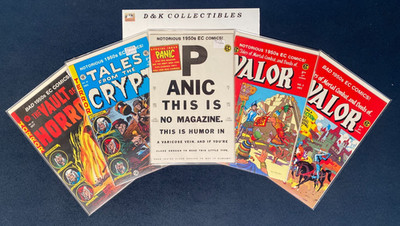 EC COMICS REPRINTS: PANIC#1, TALES FROM CRYPT#1, VAULT OF HORROR#1, VALOR#1&3 js