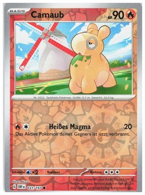 Numel 031/197 Common Obsidian Flames Pokemon Reverse Holo Near Mint