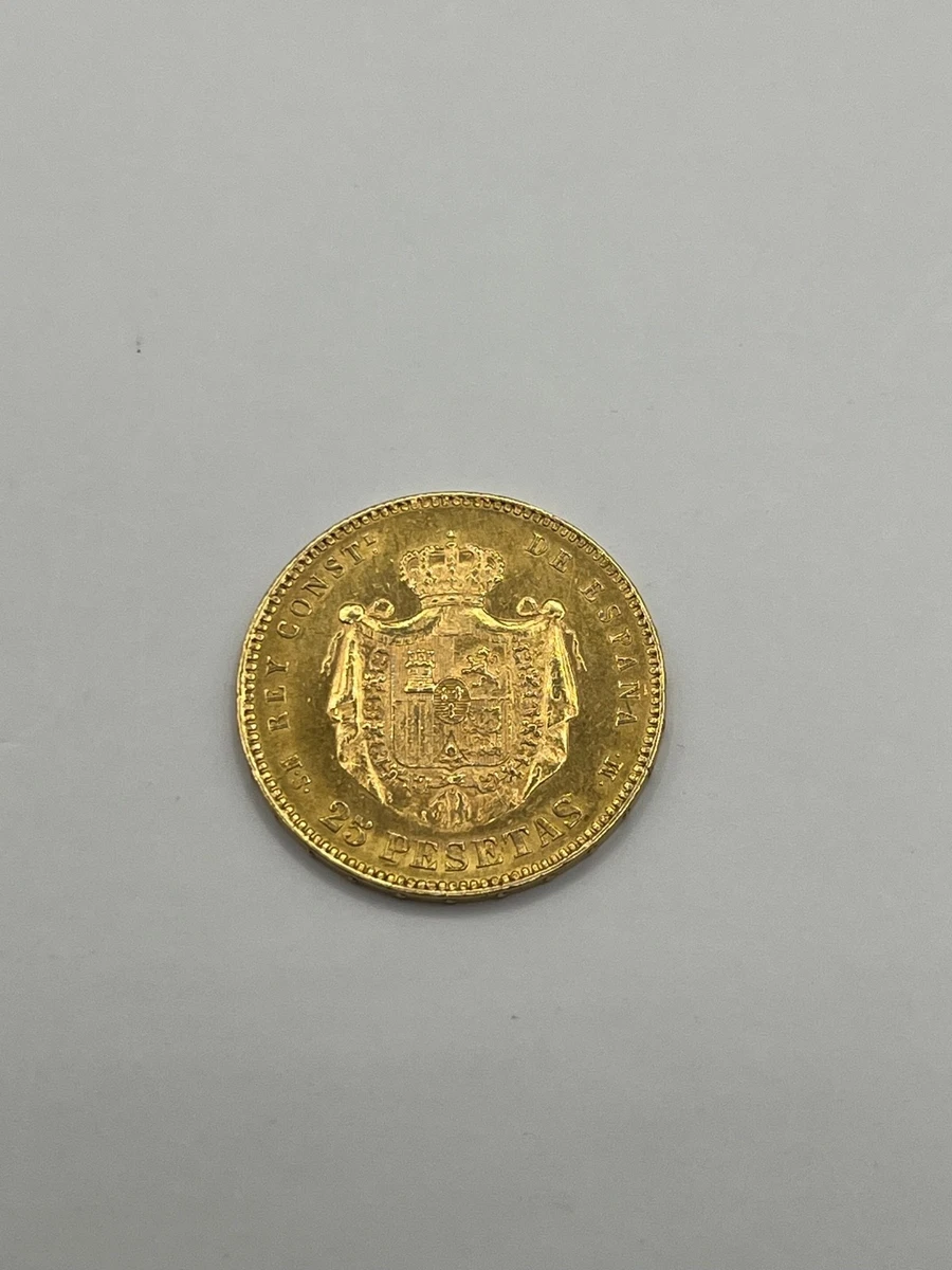 Moneda de oro de inversión. Alfonso XII. 25 pesetas.900 mm. Oro 21 kilates.