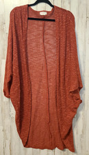 Free People size S Open Sweater Cardigan Duster Knit Rusty
