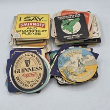 Job Lot 95 Vintage Beer Mats Pub Coasters Guinness Smirnoff Home Bar