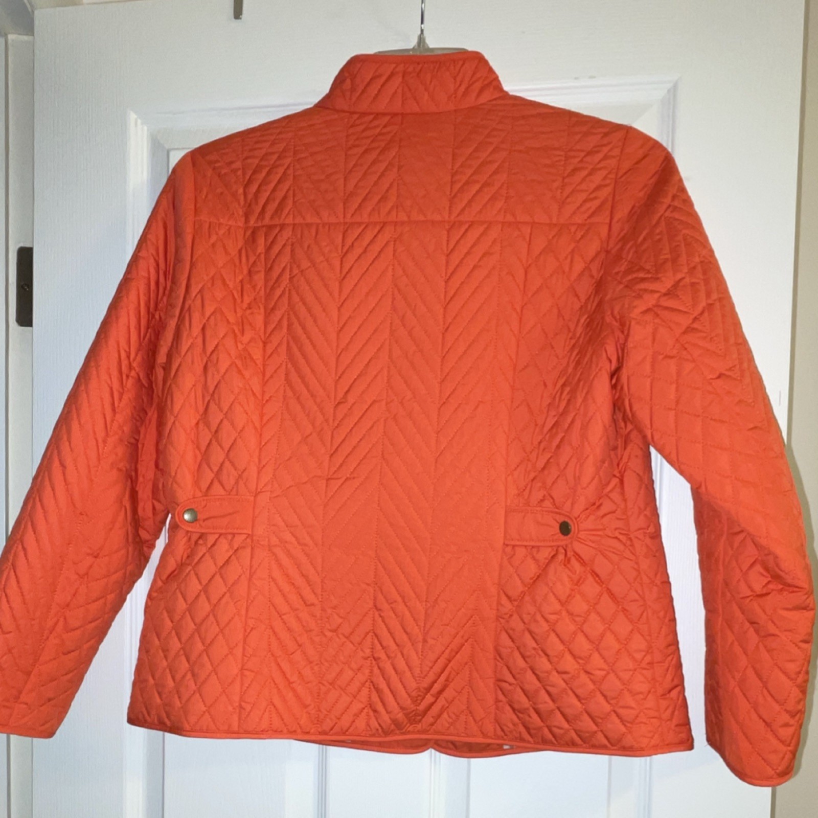 Talbots Orange Quilted Snap Jacket Lined Lightwei… - image 3