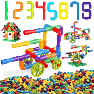 100 DIY Water Building Blocks Toys Montessori Water Pipe Building Blocks Toy US