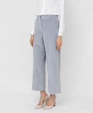 WEEKEND MAX MARA Tobia Trousers Soft Corduroy High-rise Wide Leg Pale Blue US8