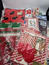 HUGE lot Vintage Christmas Folded Wrapping Paper Sheets Gift Wrap 175 Hallmark