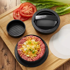 3 IN 1 Non Stick Stuffed Burger Press Hamburger Patty Molds Maker Sliders BBQ US