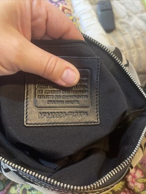 Coach M0920-F13674MediumCrossbody Blk silverJacquard&LeatherTrimExcellent Cond.