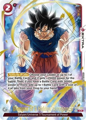 Dragon Ball Fusion World Card FB02-035 Glimpse of a Hidden Arrogance PROMO Card