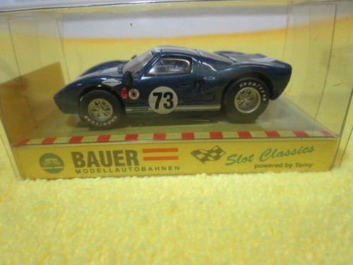 BAUER FORD GT-40 BLUE HO SLOT CAR