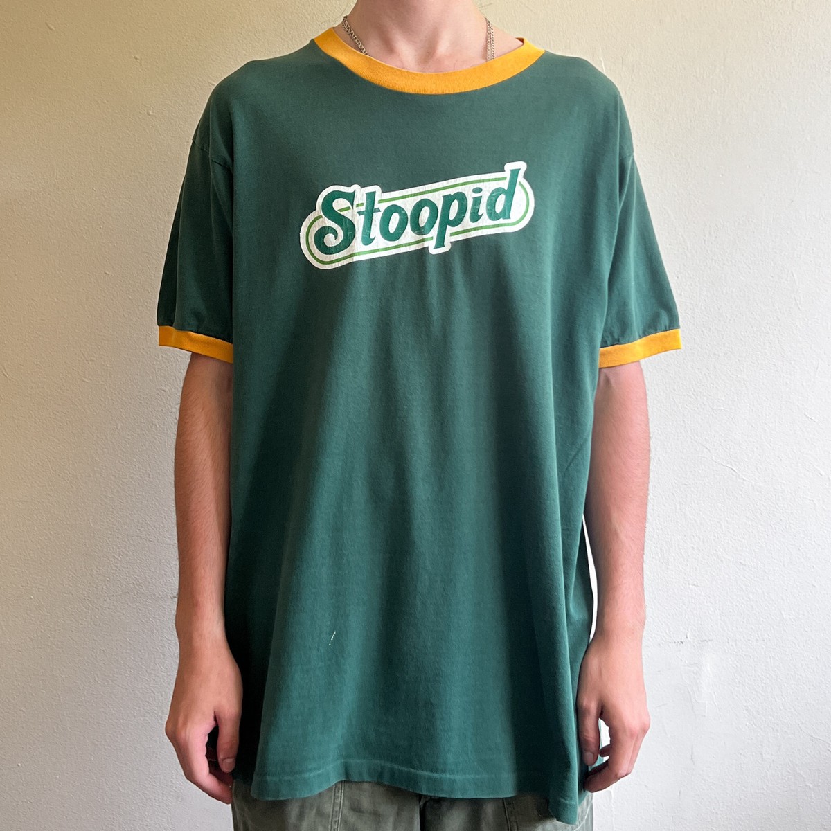 Vintage 90s Stoopid Snapple Parody Skateboards Ringer T Shirt