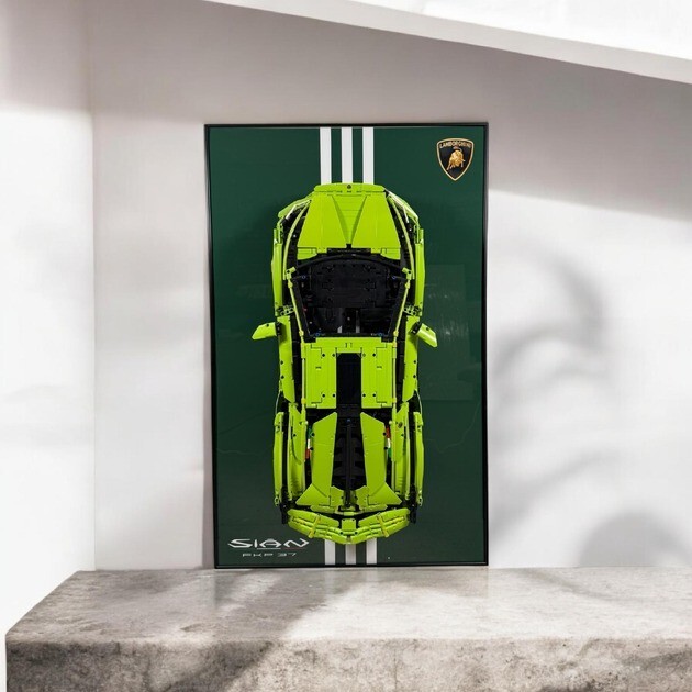 LEGO Art Wall Holder Frame 80x50 cm. for LEGO Lamborghini Sian FKP