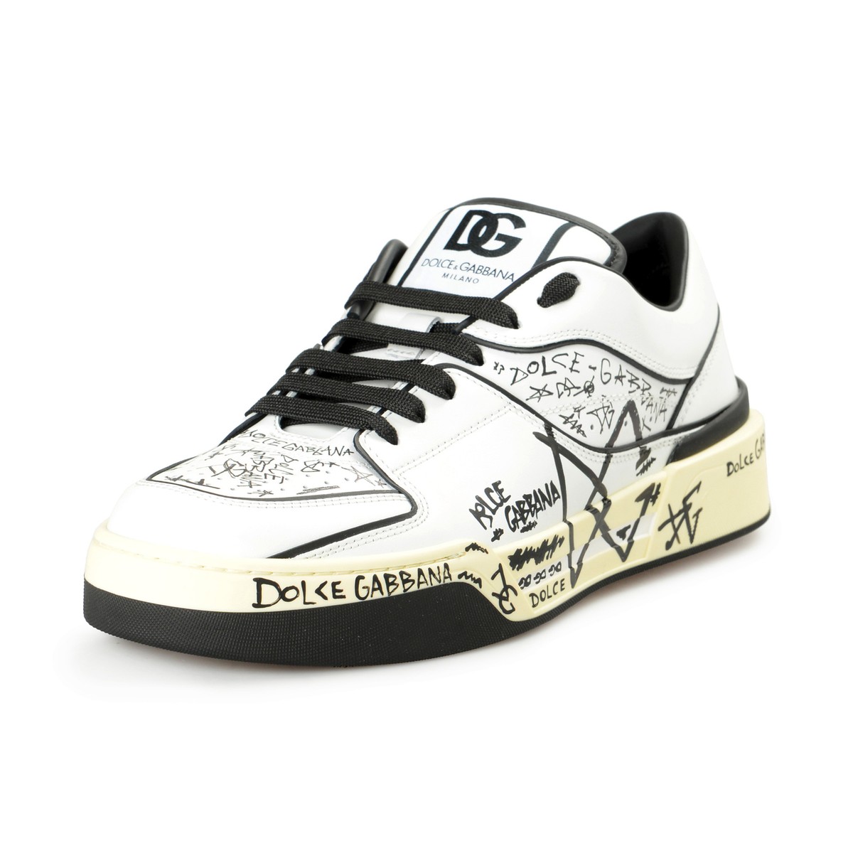 Dolce & Gabbana Men's Graffiti Print Leather Fashion Dolce & Gabbana Men's Graffiti Print Leather Fashion