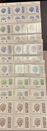 *BARCODED* KING CHARLES -2023 MACHIN DEFINITIVES 1p to £1 CYLINDER BLOCKS - C1 - Picture 2 of 7