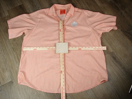 Antigua 2xl Damen Clemson Orange Gingham Knopfleiste Hemd Bestickt Tigerpfote - Bild 3 von 9