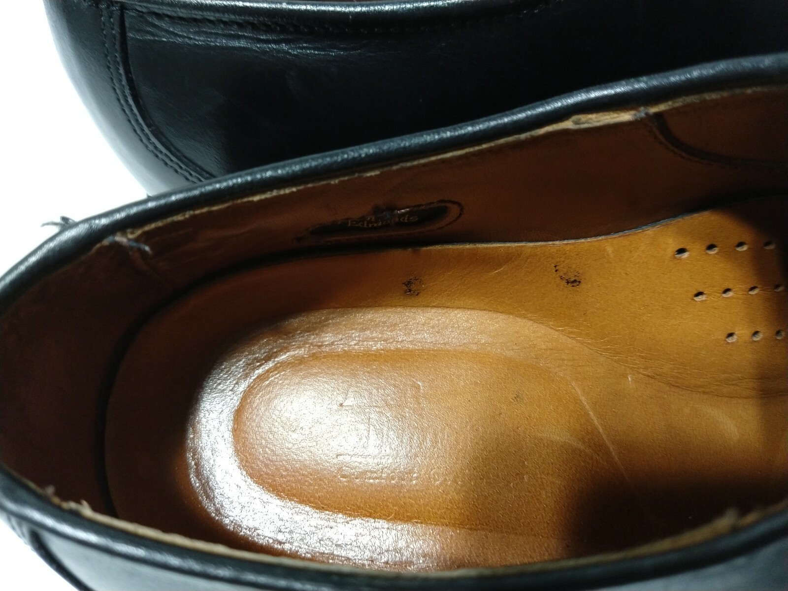 SAOLA Scarpe Allen Edmonds nere Oxford punta divisa gomma suola Vibram uomo 10 5D 1608